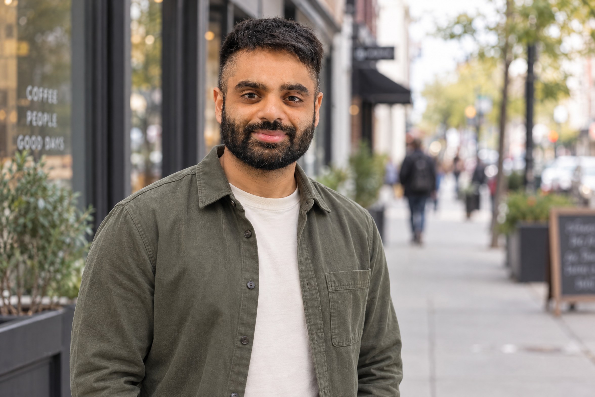 Manmeet Singh Choudhary standing on a downtown street